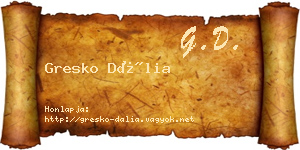 Gresko Dália névjegykártya